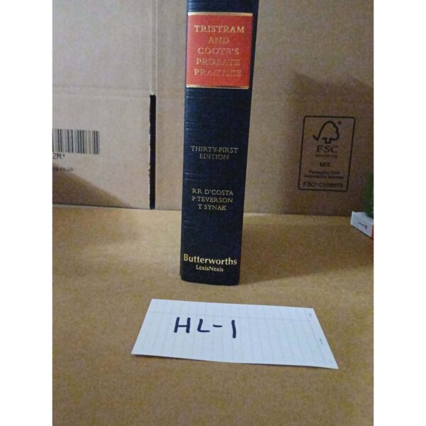 Tristram And Coote's Probate Practice 31st Ed By RR D'Costa And Teverson with supplements