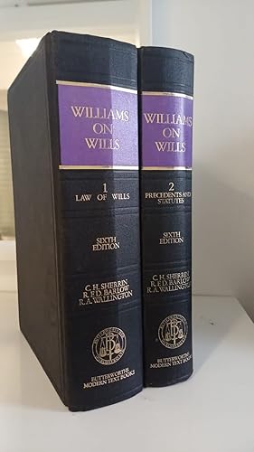 Williams On Wills 6th Ed Vol 1 And 2 By Sherrin And Barlow
