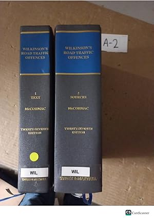 Wilkinson's Road Traffic Offences 27th Ed Vol 1 And 2 By Kevin McCormac