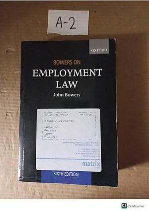 Bowers On Employment Law 6th Ed By John Bowers