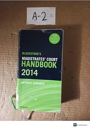 Blackstone's Magistrates' Court Handbook 2014 By Anthony Edwards
