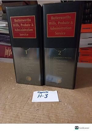 Butterworths Wills, Probate And Administration Service Looseleaf 2 Vols Updated Till 2013