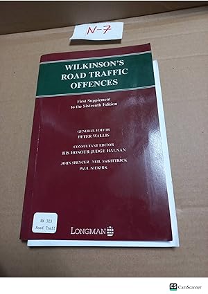 Wilkinson's Road Traffic Offences 1st Supplement To 16th Ed By Wallis And Halnan