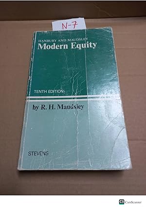 Hanbury And Maudsley Modern Equity 10th Ed By R H Maudsley