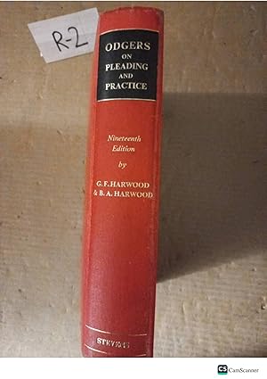 Odgers On Pleading And Practice 19th Ed By F Harwood And A Harwood