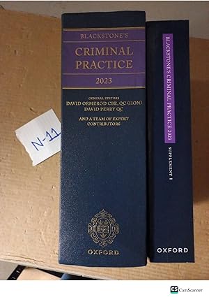 Blackstone's Criminal Practice 2023 With Supplement By Ormerod And Perry