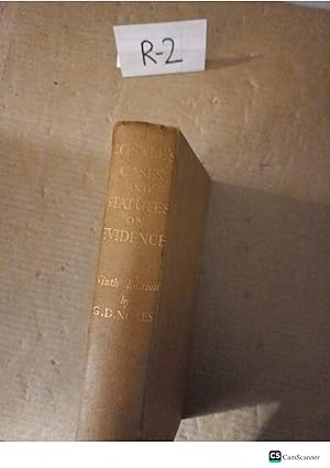 Cockle's Cases And Statutes On Evidence 9th Ed By G D Nokes