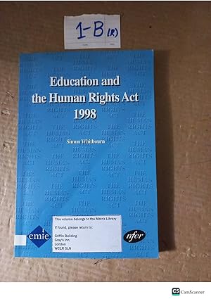 Education And The Human Rights Act 1998 By Simon Whitbourn