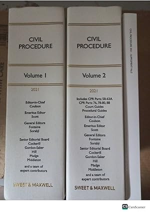 Civil Procedure 2021 The White Book Service 2021 Vol 1, 2 with Supplement