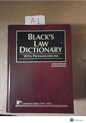 Black's Law Dictionary With Pronunciations 6th Ed 1891-1991