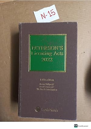Paterson's Licensing Act 2022 130th Ed By Phillips And Mehigan LexisNexis