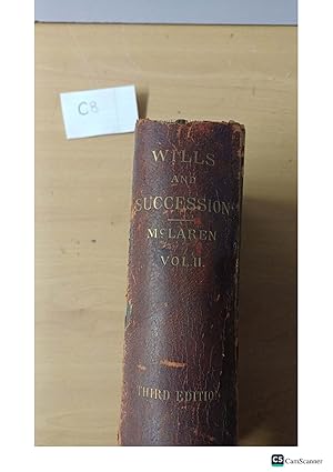 Law of Wills and Succession 3rd edition vol 2 by Mclaren