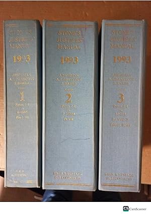 Stone's Justices' Manual 1993 By Richman And Baker Complete set of 3 Vols 100