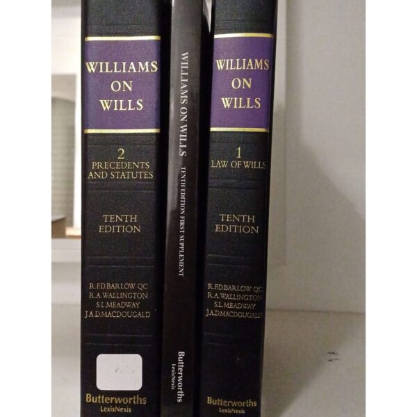 Williams On Wills 10th Ed Vol 1 And 2 With Supplement By Barlow And Wallington LexisNexis