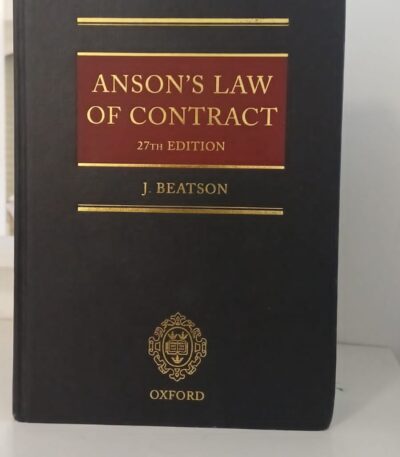 Anson's Law Of Contract 27th Ed By Beatson