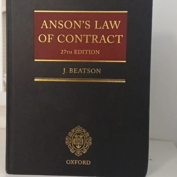 Anson's Law Of Contract 27th Ed By Beatson