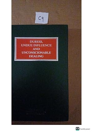Duress,Undue Influence And Unconscionable Dealing By Nelson Enonchong