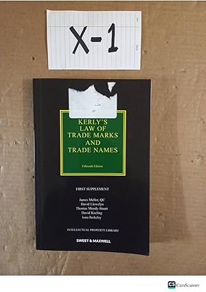 Kerly's Law Of Trade Marks And Trade Names 15th Ed 1st Supplement By Mellor And Llewelyn