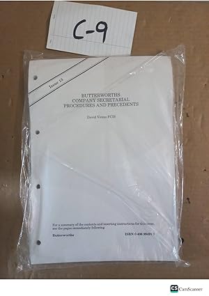 Butterworths Company Secretarial Procedures And Precedents Issue No 13 Looseleaf By David Venus