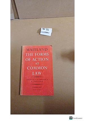 The Forms Of Action At Common Law By Chaytor And Whittaker