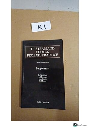 Tristram And Coote's Probate Practice 27th Ed Supplement By Yeldham And Gowers