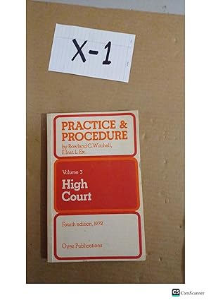 High Court 1972 4th Ed Vol 3 By G Witchell And L Ex