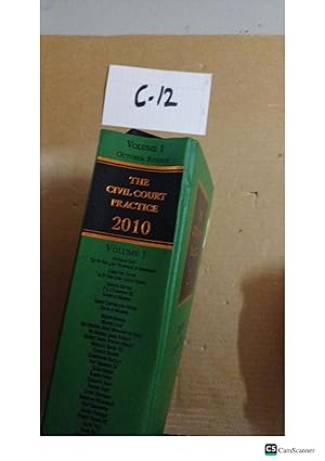 The Civil Court Practice 2010 Vol 1 Reissue By Thompson