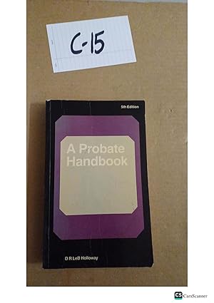 A Probate Handbook 5th Ed By D R Leb Holloway