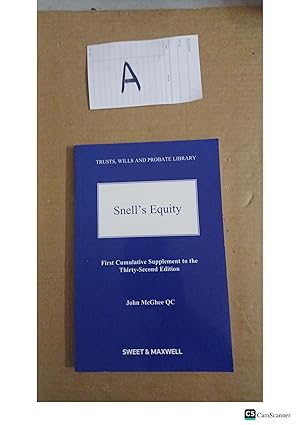 Snell's Equity 1st Cumulative Supplement To The 32nd Ed By John McGhee