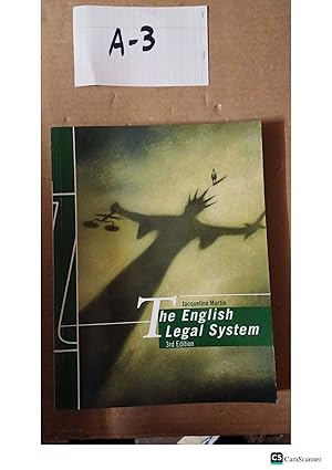 The English Legal System 3rd by Jacqueline Martin