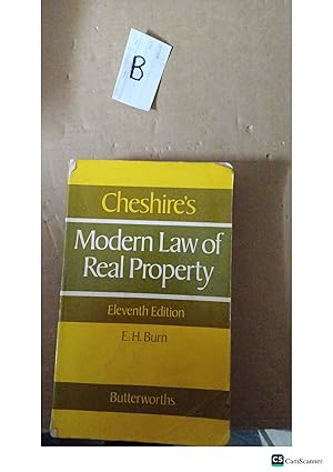 Cheshire's Modern Law of Real Property 11th Edition by E. H. Burn