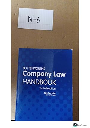 Butterworths Company Law Handbook 30th Edition by Walmsley