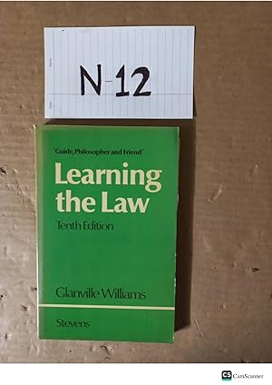 Learning The Law 10th Ed By Glanville Williams