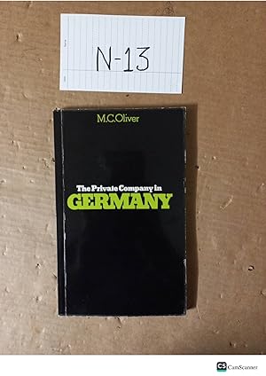 The Private Company In Germany By C. Oliver