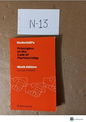 Principles Of The Law Of Partnership 9th Ed By George Hesketh