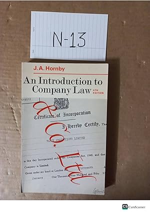 An Introduction To Company Law 4th Ed By A. Hornby