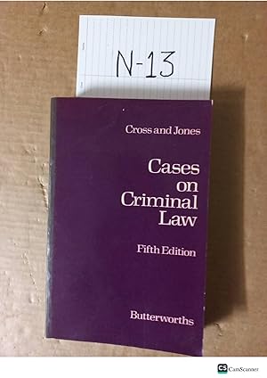 Cases On Criminal Law 5th Ed By Cross And Jones