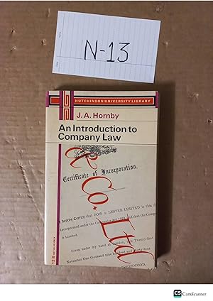 An Introduction To Company Law By Hornby