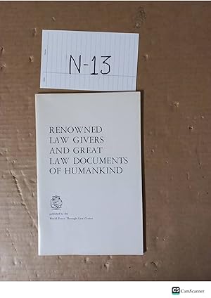 Renowned Law Givers And Great Law Documents Of Humankind