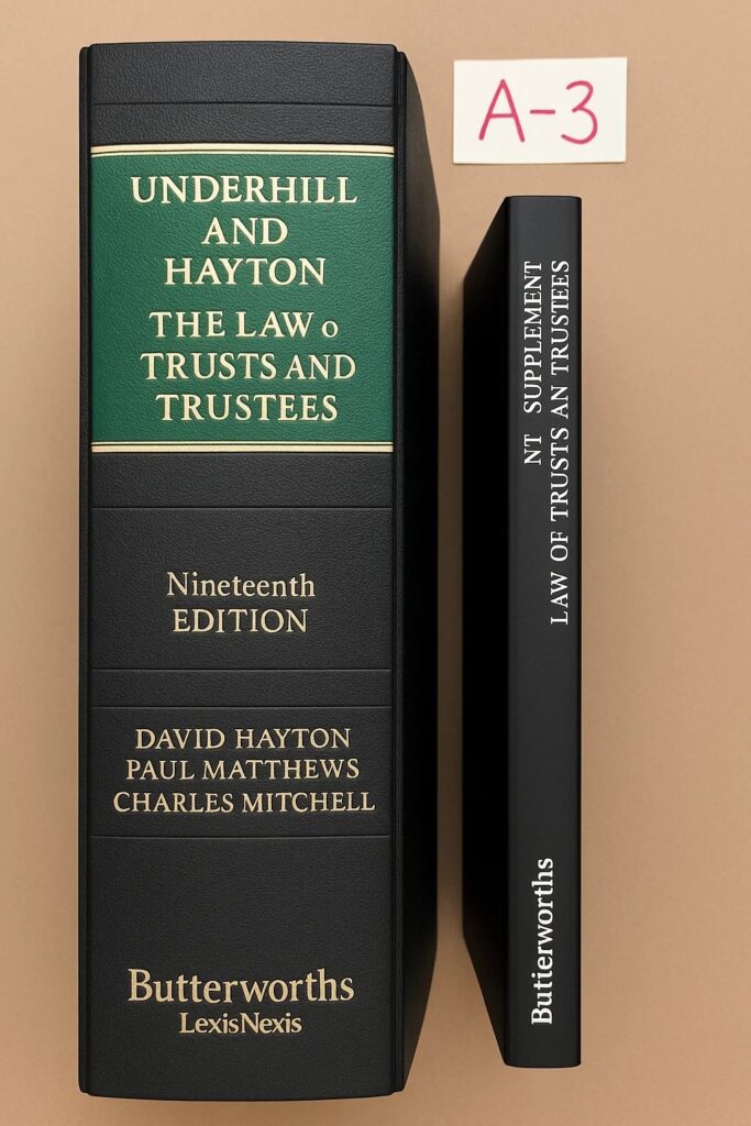 Underhill And Hayton The Law Of Trusts And Trustees 19th Ed With Supplement
