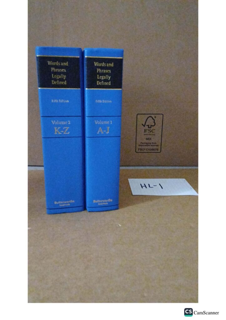 Words and Phrases Legally Defined 5th edition