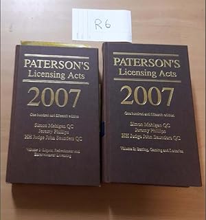 Paterson's Licensing Act 2007 one hundred and fifteenth edition by Mehigan,Phillips and Saunders
