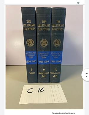 THE ALL ENGLAND LAW REPORTS 1936-1986 Volumes 1-3 consolidated table and index
