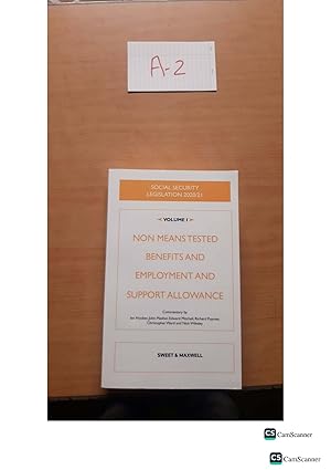 Non Means Tested Benefits and Employment and Support Allowance social Security legislation 2020/21 Volume 1 by Ian Hooker