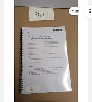 2008 Joint Operating Agreement (JOA)/ Long form Accounting Procedure