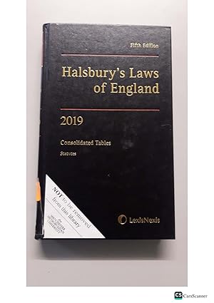 vHalsbury's Law of England consolidated tables of fifth edition 2019