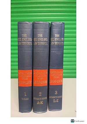 THE ALL ENGLAND LAW REPORTS Consolided Tables and Index 1936-1976 Volume 1, 2 & 3 30