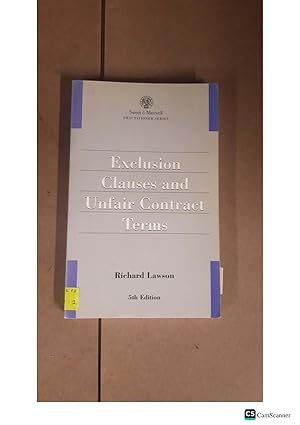 Exclusion Clauses and Unfair Contract Terms Richard Lawson 5th Edition