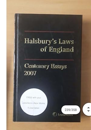 Halsbury's Laws of England Centenary Essays 2007