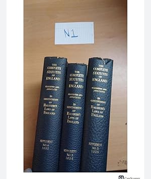 THE COMPLETE STATUTES OF ENGLAND CLASSIFIED AND ANNOTATED IN CONTINUATION OF HALSBURY'S LAWS OF ENGLAND 1934-1936 supplements